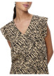 Thumbnail Top beige avec un imprimé abstrait coupe droite col v et un col v - Image 4