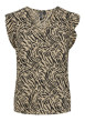 Thumbnail Top beige avec un imprimé abstrait coupe droite col v et un col v