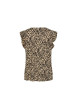 Thumbnail Top beige avec un imprimé abstrait coupe droite col v et un col v - Image 2