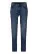 Thumbnail Jean en coton mélangé indigo uni pourvu d'une coupe slim et de multiples poches