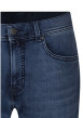 Thumbnail Jean en coton mélangé indigo uni pourvu d'une coupe slim et de multiples poches - Image 3