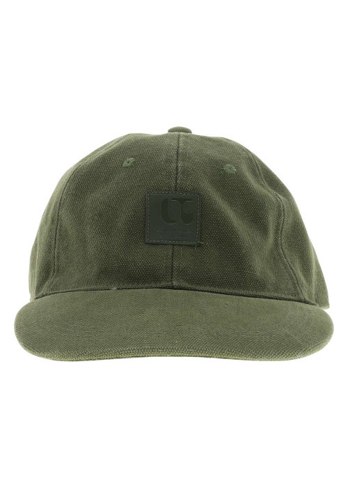 Casquette en coton kaki unie pourvue d'une fermeture strapback