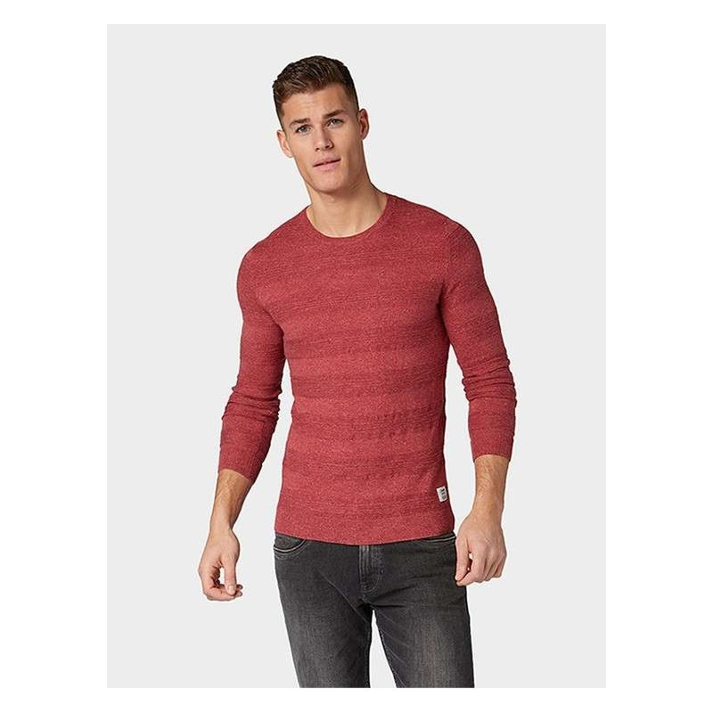 Tom Tailor - Pull Homme Rouge - Rouge Tom Tailor - Pull Homme Rouge - Rouge