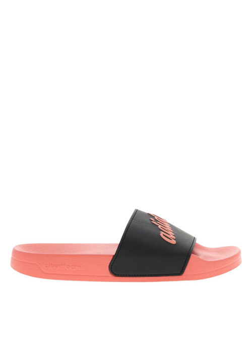 Claquettes noires à semelle saumon et semelle ergonomique antidérapante
