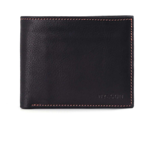 Portefeuille Rio en cuir uni noir avec nom de...