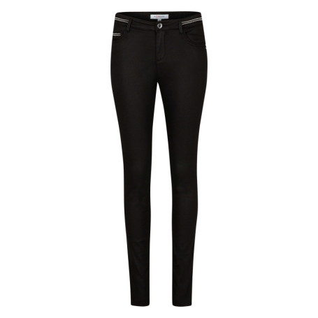 Pantalon 5 Poches noir uni avec des liserés et...