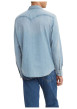 Thumbnail Chemise en coton bleue délavée avec une coupe regular fit et un col français - Image 4