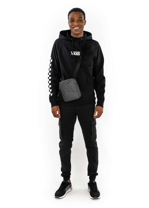 Pantalon Cargo noir uni à coupe ample et une fermeture zippée boutonnée