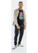 Thumbnail Pantalon Cargo noir uni à coupe ample et une fermeture zippée boutonnée - Image 3