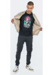 Thumbnail Pantalon Cargo noir uni à coupe ample et une fermeture zippée boutonnée - Image 4