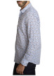 Thumbnail Chemise en coton bleu à coupe droite ornée d'un motif floral tricolore - Image 3