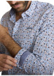 Thumbnail Chemise en coton bleu à coupe droite ornée d'un motif floral tricolore - Image 4