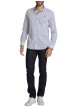 Thumbnail Chemise en coton bleu à coupe droite ornée d'un motif floral tricolore - Image 6