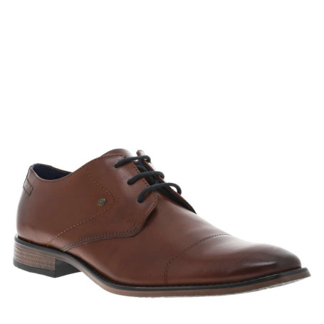 Derbies en cuir cognac avec semelle à talon...