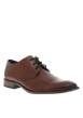 Thumbnail Derbies en cuir cognac avec semelle à talon plat et fermeture à lacets - Image 3
