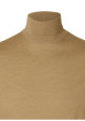 Thumbnail Pull en laine merinos beige uni avec une coupe droite et un col roulé - Image 2