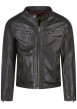 Thumbnail Blouson en cuir marron avec une coupe droite et une capuche amovible - Image 6