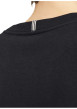 Thumbnail T-shirt en coton noir uni à coupe droite avec une écriture en relief - Image 2