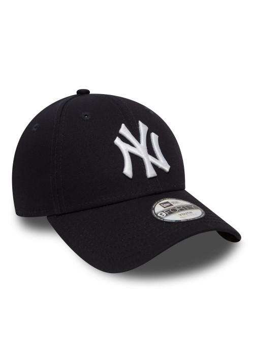 Casquette League Basic 9Forty en coton marine unie avec une coupe strapback et des inscriptions ""NY"" brodées