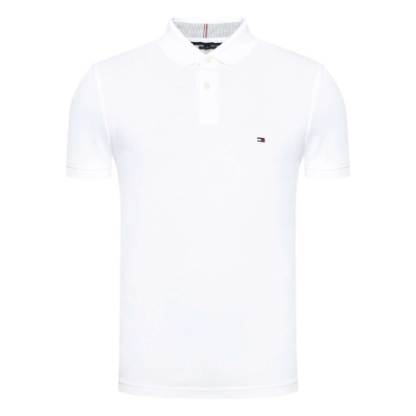 Polo blanc en coton biologique maille piquée à...