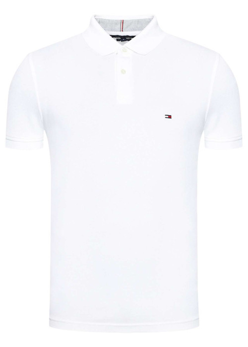 Polo blanc en coton biologique maille piquée à...