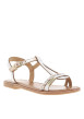 Thumbnail Nu-pieds en cuir blanc et or à talon décroché bas et à boucle à ardillon - Image 2