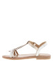 Thumbnail Nu-pieds en cuir blanc et or à talon décroché bas et à boucle à ardillon - Image 3