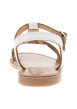 Thumbnail Nu-pieds en cuir blanc et or à talon décroché bas et à boucle à ardillon - Image 4