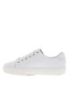 Thumbnail Baskets basses tennis en cuir enduit blanches avec lacets plats et zip latéral - Image 2