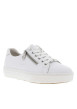 Thumbnail Baskets basses tennis en cuir enduit blanches avec lacets plats et zip latéral - Image 3