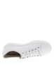 Thumbnail Baskets basses tennis en cuir enduit blanches avec lacets plats et zip latéral - Image 4