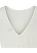 Thumbnail T-shirt écru rayé avec une coupe droite col v et à manches courtes - Image 4