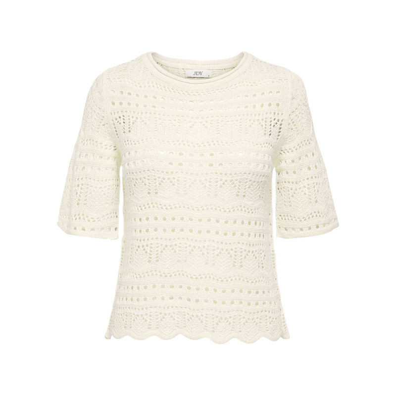 Jdy - Pull écru Uni Avec Une Coupe Droite Et Des Manches Courtes - Beige