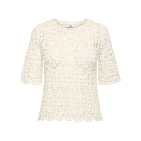 Pull écru uni avec une coupe droite et des...
