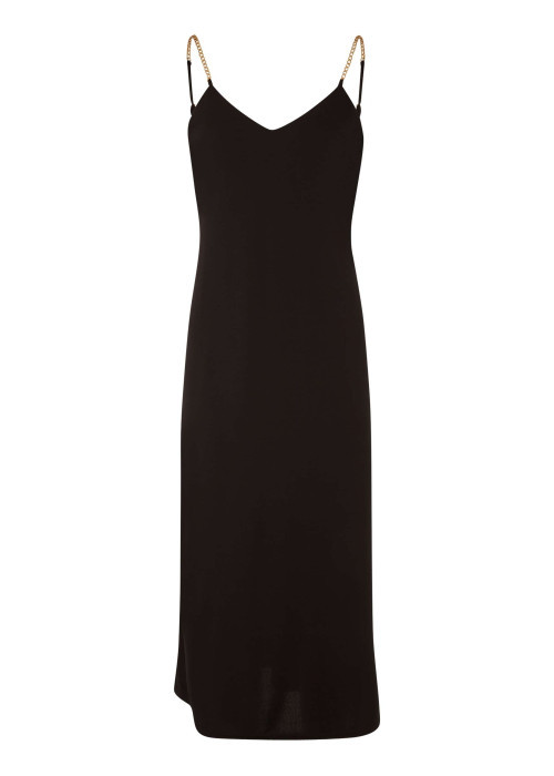 Robe longue noire unie pourvue d'une coupe...
