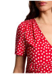 Thumbnail Robe longue rouge à coupe droite pourvue d'un col v et de manches courtes - Image 6