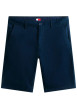 Thumbnail Short Chino en coton marine uni avec une fermeture à zip et à bouton