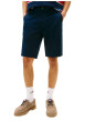 Thumbnail Short Chino en coton marine uni avec une fermeture à zip et à bouton - Image 2