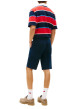 Thumbnail Short Chino en coton marine uni avec une fermeture à zip et à bouton - Image 3