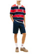 Thumbnail Short Chino en coton marine uni avec une fermeture à zip et à bouton - Image 4