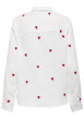 Thumbnail Chemisier en coton blanc à motifs coeurs avec une coupe droite et col à revers - Image 2