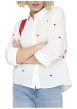 Thumbnail Chemisier en coton blanc à motifs coeurs avec une coupe droite et col à revers - Image 5