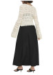 Thumbnail Cardigan écru uni pourvu d'une coupe droite et de manches longues - Image 4