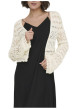 Thumbnail Cardigan écru uni pourvu d'une coupe droite et de manches longues - Image 5