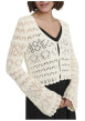 Thumbnail Cardigan écru uni pourvu d'une coupe droite et de manches longues - Image 6