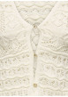 Thumbnail Cardigan écru uni pourvu d'une coupe droite et de manches longues - Image 8
