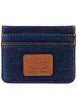 Thumbnail Porte-cartes en coton marine pourvu d'un patch embossé au nom de la marque