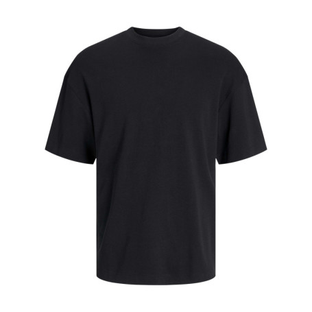 T-shirt en coton biologique noir à coupe droite...