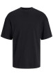 Thumbnail T-shirt en coton biologique noir à coupe droite et de manches courtes