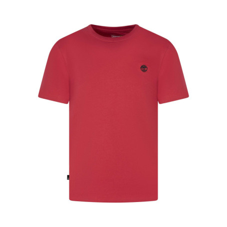 T-shirt en coton rouge uni avec une coupe...